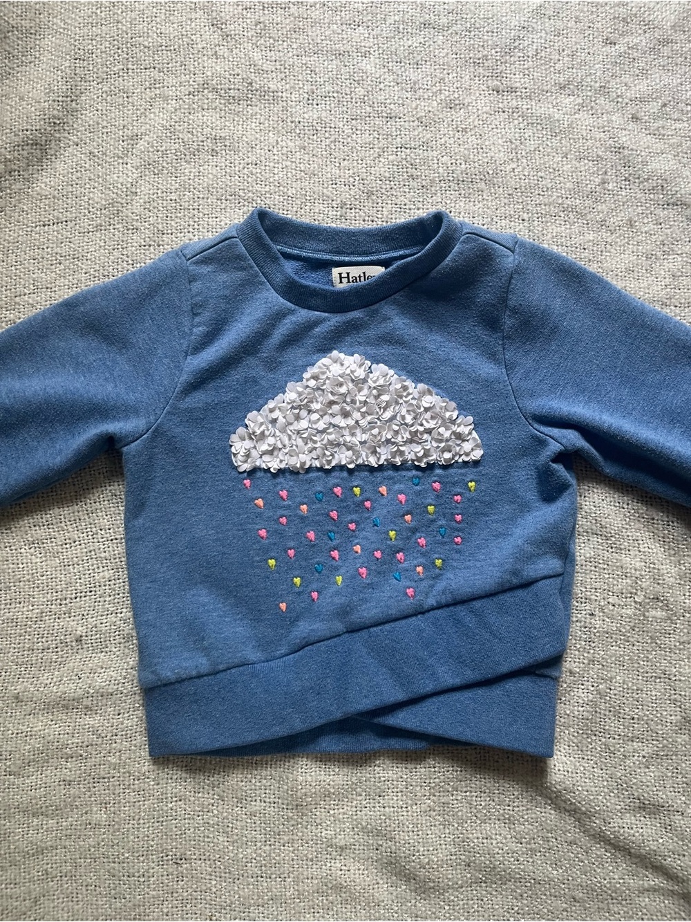 Hatley Blue Cloud Appliqué Sweatshirt for Kids